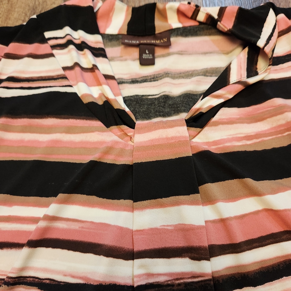 Dana Buchman Striped Tank Top - Picture 3 of 4